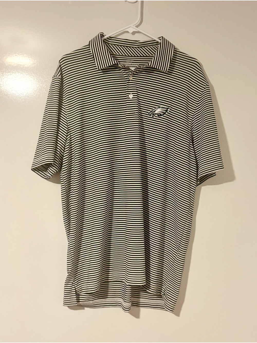 Vineyard Vines Philadelphia Eagles Men L Sankaty Polo Striped NFL Golf Shirt